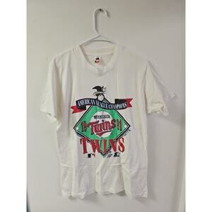 Vintage 1991 AL Champions Minnesota Twins T-shirt Single Stitch Made In USA Sz L